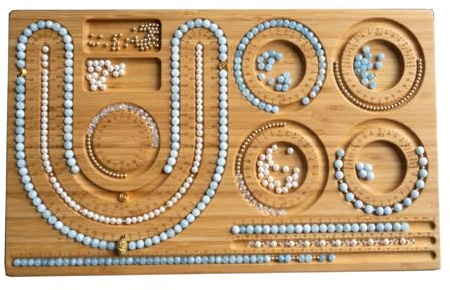 BERULL Tavole per Perline per La Creazione di Gioielli, Tabellone per Misurare Gioielli per Bracciali E Collane Fai da Te, Tabellone per Perline Ideale per La Lavorazione Artigianale,A
