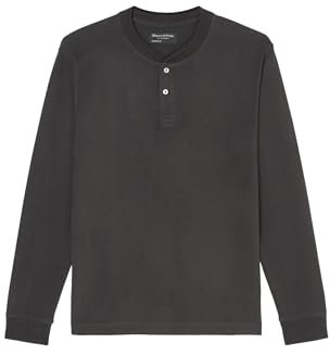 Marc O'Polo Herren Langarmshirt aus Bio-Baumwolle Basic, Grau (Broken Graphite), M