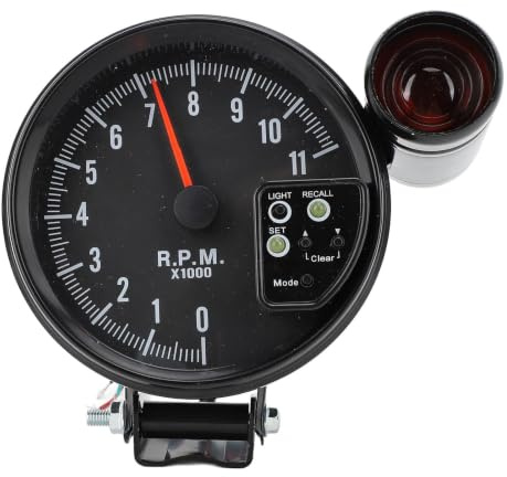 Bilpekare Varvräknare, 12V 5-tums Bilvarvräknare med LED-växlingsljus 7 Färgskärm 11 Rpm Bilvarvtalsmätare Bilvarvtalsmätare för 4 6 8 Cylindriga Fordon