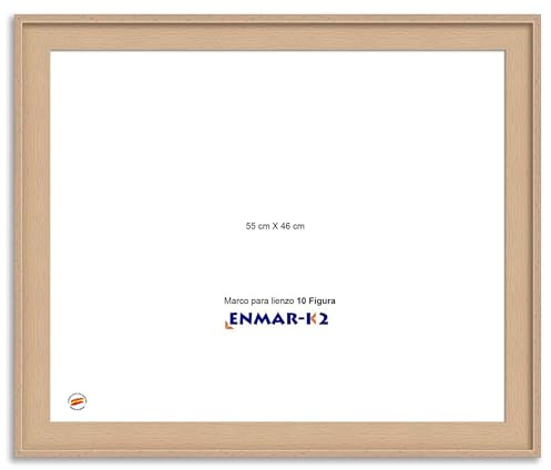 ENMARK2 Marco caja americana haya natural para lienzo sin cristal ni trasera 10 Figura (46 x 55 cm)