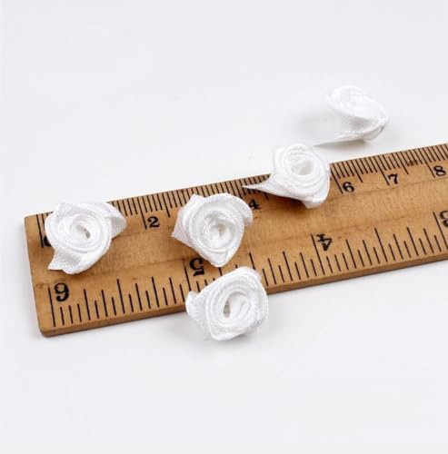 Whakano 200 stycken mini konstgjorda blommor roshuvuden 1,5 cm, satinrosor för pyssel, blomapplikationer, dekorativa rosor, små roshuvuden för alla hjärtans dag, mors dag, bröllop, fest, heminredning,