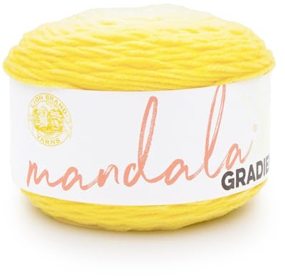 Lion Brand Yarn Mandala Gradient, hilo multicolor para tejer, ganchillo y manualidades, amarillo, 1 paquete