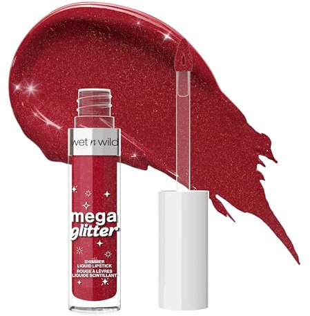 Wet n Wild Mega Glitter Shimmer Liquid Lipstick, Barra de Lábios con Acabado Mate a Brillante, Fórmula Ligera con Vitamina E para unos Labios Nutridos, Fácil y Cómodo de Usar, New Soulmate
