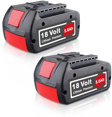 ZEERISA 2 Stück BAT609 18V 5000mAh Lithium-Ionen Akku Ersatz für Bosch 18V Akku BAT609 BAT610G BAT618G BAT619 BAT621 BAT620 für kabellose Elektrowerkzeuge