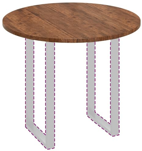 vidaXL Tischplatte Hellbraun Ø 90 x 2,5 cm Massivholz Eiche, Moderner runder Eichen-Tischplatte, wendbares Design, stylische Essfläche, praktisches Möbel für Wohnzimmer