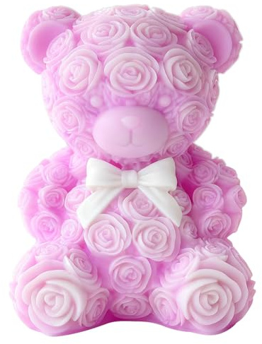 Rose Bear Heart Cylinder Candle & Resin Mold - Resin Casting Silicone Molds for Home Decor & Candle Making Wave Spiral Mold