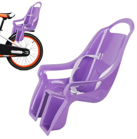 Genérico Asiento para Muñecas de Bicicleta Niña - Sillín con Correa de Seguridad para Llevar Peluches, Incluye Pegatinas para Personalizar, Rosa y Lila - Regalo para Niñas
