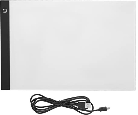 DGLDCSHUAI Scatola luminosa a LED Tracer 3 livelli di luminosità Luce bianca morbida Ricarica USB Tappetino da tracciamento A3 ultra sottile per goffratura di scrapbooking