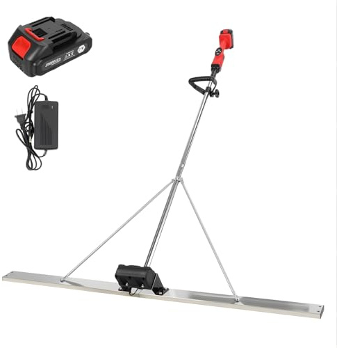 Labufiz Power Screed Concrete Vibratory Tool, Cordless Concrete Vibrating Finishing Tool with 59 Stainless Steel Board, 3000-6000 RPM Brushless Motor, 4800mAh Battery for Floors, Sidewalks, Driveway