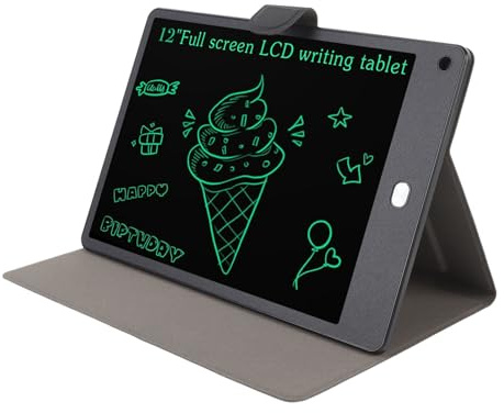 Generic Tavoletta LCD Cancellabile da 12 Pollici con Protezione per gli Occhi della Penna per Disegnare, Redigere e Prendere Appunti, Nera