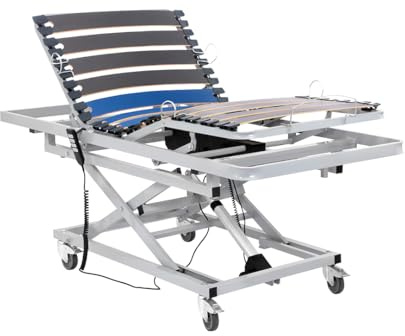 Geriafy Cama articulada Lift con Carro Elevador 105x190 cm | Elevable eléctricamente, somier articulado, ruedas con freno