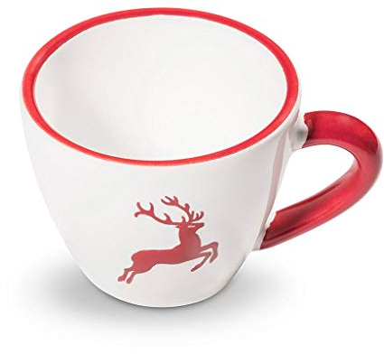 GMUNDNER KERAMIK Espressotasse Gourmet Füllmenge : 0.06 Liter rubinroter Hirsch Geschirr, handgemacht in Österreich