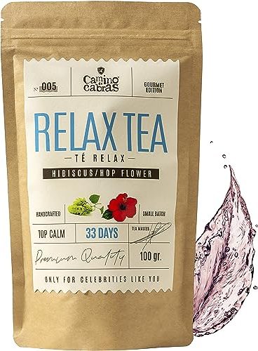 SCHLAF TEE - Relax Kräutertee Lose Entspannung - Anti Stress - Schlaf und Nerventee - Johanniskraut, Hibiskus, Kamille, Fenchel, Kardamom - Abend Tee - 100% Natürliche Zutaten, 100 Gramm