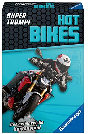 Ravensburger Kartenspiel, Supertrumpf Hot Bikes, 20693, Quartett und Trumpf-Spiel für Technik-Fans ab 7 Jahren