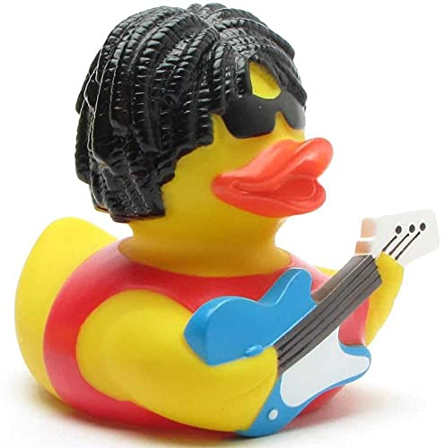 Duckshop I papera da bagno Rocker I paperella da squittio, lunghezza: 7,5 cm, regalo per gli amanti della musica, collezionista