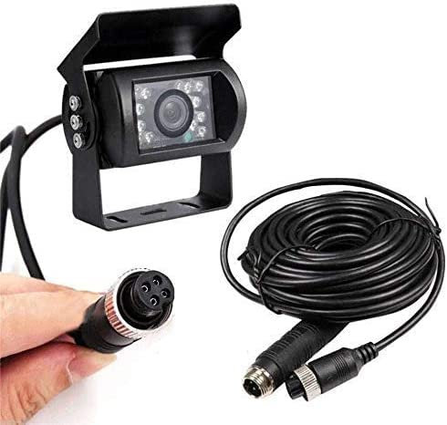 Multibao Reversing Camera + 10M 4Pin Aviation Cable, Rear View 12V-24V 18 IR LED Night Vision IP68 Waterproof Backup Camera Kit for Car Bus Truck Camper Caravan Parking Assistance