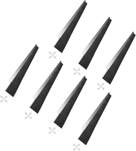 Door Bottom Brush Sweep 39.37 Retsun Aluminum Door Sweep with 1 1/2 PP Bristles, Heavy Duty Weather Stripping Draft Stopper for Exterior, Garage & Commercial Doors (21 FT, 1.5 in, 7 Sets)