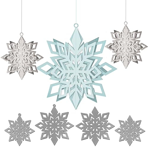 4 Stück (2 Set) 3D Schneeflocken Stanzschablone Weihnachten Metall Prägeschablone Stanzformen Schablonen für Weihnachtsanhänger zum Aufhängen Weihnachtsbaum Deko Handwerk DIY Dekoration