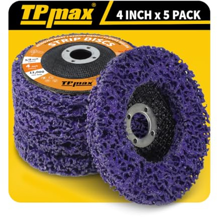 5 Pièces Disques de Nettoyage 100 mm, Dérouillant Disque Abrasif pour Meuleuse d'Angle, CSD Disque pour Métal, Pierre, Bois et Plastique