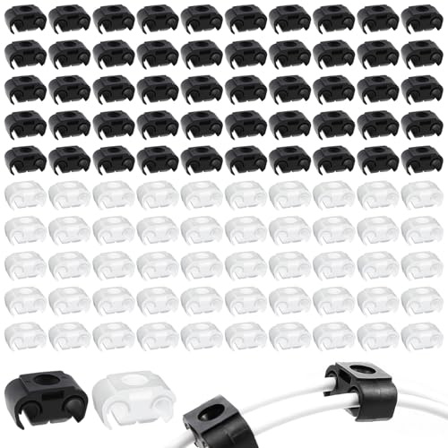 XTUDOU® 100 stycken bilbromsledning klämma, plast bromskanna klämma svart, hållare hållare bromsok klämma kompatibel fastsättning dubbelklämma allmänna biltillbehör