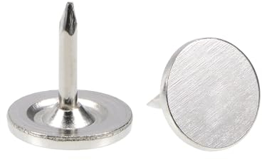 QUARKZMAN 60 Piezas de Clavos de Tapicería, Cabeza Plana de 9.5mmx10mm, Clavos Decorativos para Muebles, Tachuelas de Tapicería para Sofás y Cabeceros, Color Plata