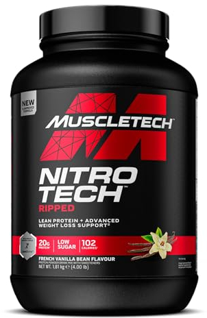 MuscleTech NitroTech Ripped Lean Protein Pulver, Unterstützung beim Abnehmen, Molkenisolat-Proteinpulver mit Lean Biome, Protien für Männer und Frauen, ohne Zucker, 61 Portionen, 1,8 kg, Vanille