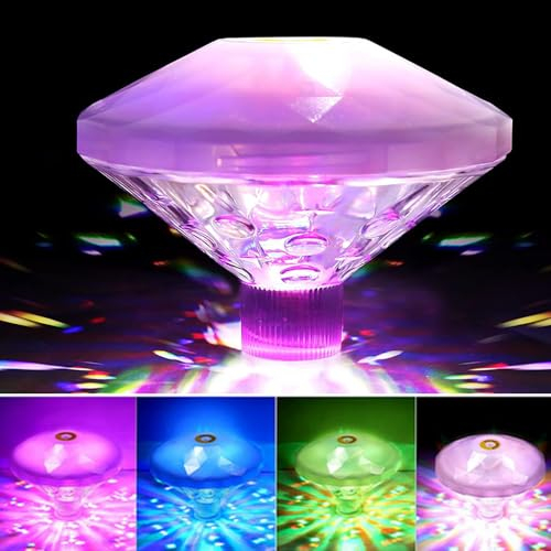 IXYHKB Schwimmende Poolbeleuchtung, 7 Modi Pool Lichter Schwimmend, Wiederaufladbar Poolbeleuchtung Unterwasser, IP68 Wasserdicht Pool Beleuchtungen für Pool, Schwimmbad, Party, Teich