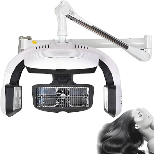 PioMue Asciugacapelli da Parete per Parrucchiere da 1500 W, Casco Rotante a infrarossi per Salone con Braccio Girevole per tinture e permanenti. Wall-Mount