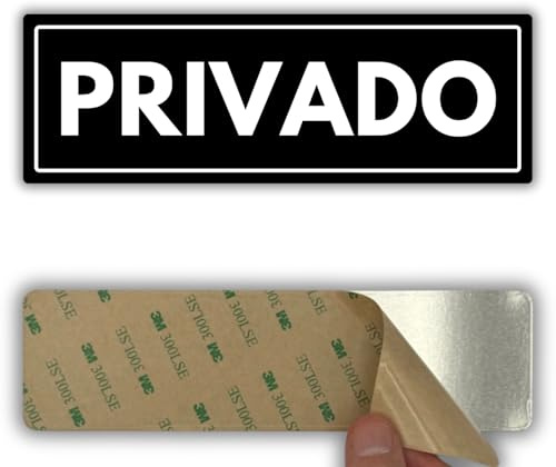 LEIASA | Señal Privado - 7,5 x 23 cm - Grosor 2 mm - Acrílico - Placa Adhesiva - Cartel Zona Privada - Rótulo Acceso Restringido - (Señal Privado)