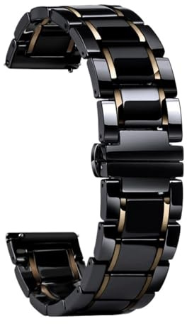 Keramiskt klockband 15 mm 17 mm 19 mm 21 mm 23 mm universellt snabbkopplingsarmband i rostfritt stål fällbart spänne Armband