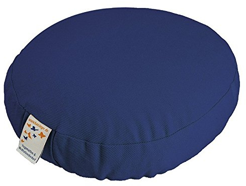 Bausinger Meditationskissen Reise-Roshi, 24 x 8 cm, Füllung Buchweizenspreu, Bezug 100% Bio-Baumwolle, blau