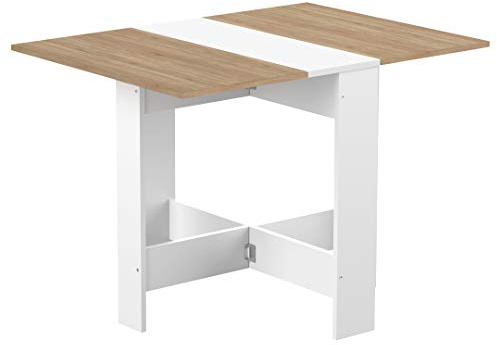 Symbiosis Trick B2 Tisch, Holz veredelt, Weiße/natürliche Eiche, 73.4 x 103 x 76 cm