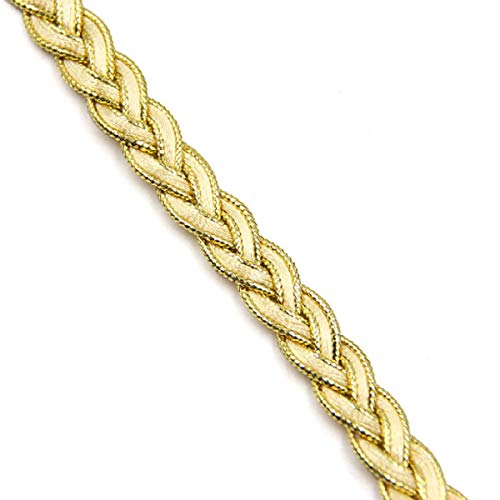 Yalulu 20 Yards Geflochten Zierband Borte aus Dekoband Spitze Band Zierband Geschenkband Spitzenborte Schnur Kordelband Nähen Handwerk Hochzeit Party Zubehör (Gold)