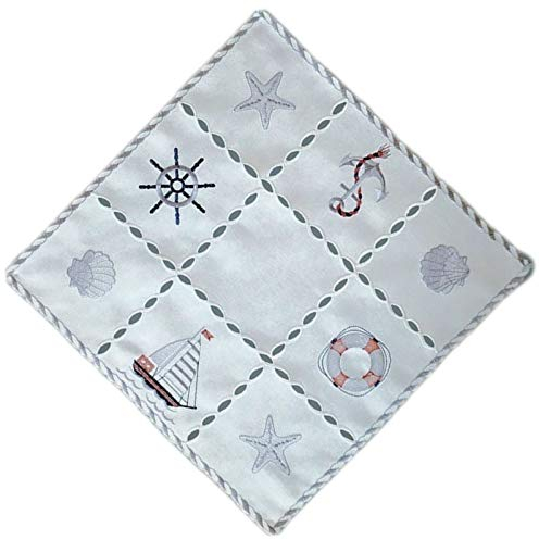 Segelboot Deckchen 40x40 cm Tischdecke MARITIM Mitteldecke Nautik Hohlsaum