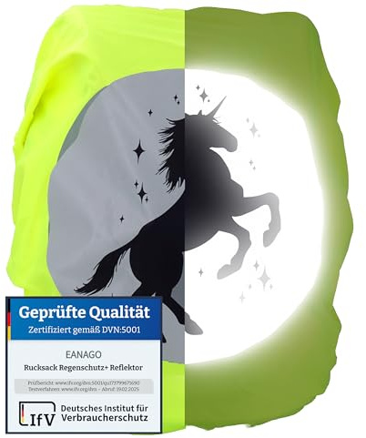 EANAGO® Regenschutz Schulranzen & Rucksack – 100% wasserdichte Regenhülle für Kinder – mit großem Sicherheitsreflektor – universell passend – Regenüberzug/Ranzenhülle für sicheren Schulweg
