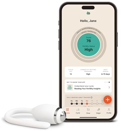 kegg Fertility Tracker + Free Fertility App | 12 Months Pregnancy Warranty | No Recurring Costs | Predicts Fertile Window | Helps Exercise Pelvic Floor Muscles