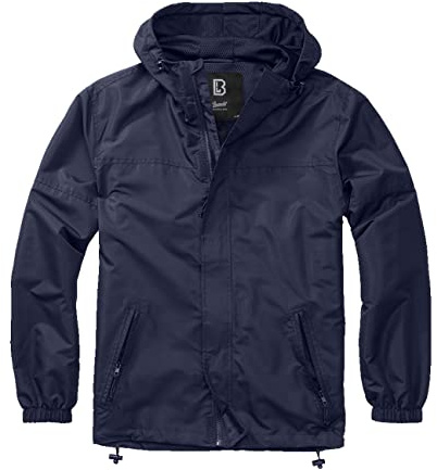 Brandit Summer Windbreaker, regnjacka, anorak, träningsjacka, storlek S till 5XL, Marin med dragkedja fram, L