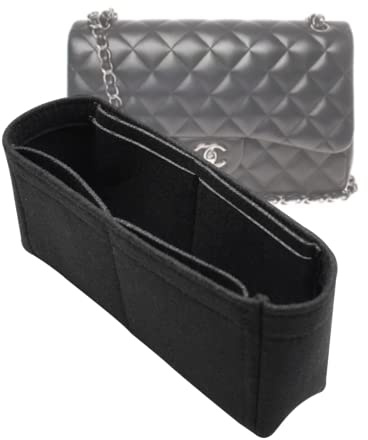 Lckaey - Organiseur de sac à main en feutre de qualité supérieure pour sac à main classique à rabat de 2009 taille Maxi - Noir - Taille XL