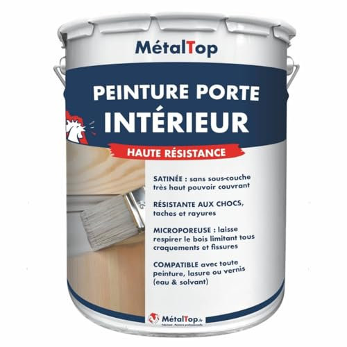 Metaltop - Peinture Porte Interieur - Blanc pur - RAL 9010 - Pot 5 L