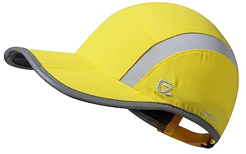 GADIEMKENSD Quick Dry Sports Hat Lightweight Breathable Soft Outdoor Run Cap (Folding Series, Yellow)