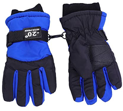 chhoioia Handschuhe 6 Jahre Junge Skischuhe Winter Outdoor-Winddicht Snowboarden warm Kinderhandschuhe Reithandschuhe Kinder Winter (Blue, One Size)