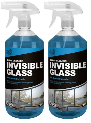 One Chem Professional Glass Cleaner 2 x 1 Litre Invisible Glass for Clear Shine, No-Streak Formula