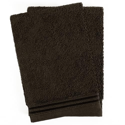 Hammetex Lot de 2 Gants de Toilette pour Le Bain 15x22 cm, 100% Coton, Doux, Résistant, Absorbant, Certifiés Oeko-TEX, Marron