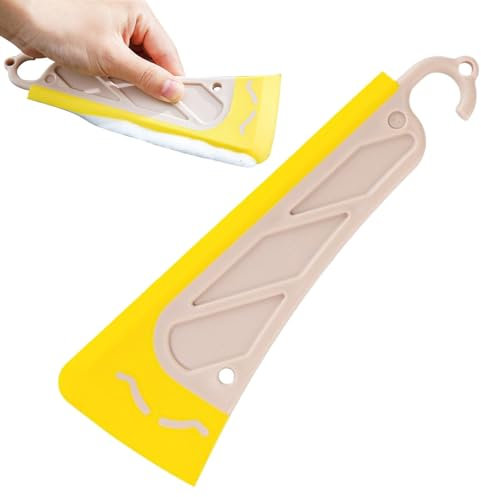 Rascador de hielo para limpiar platos, rascador de silicona reutilizable para ollas y sartenes, cabezal suave, rascador antideslizante con mango ergonómico, resistente a altas temperaturas