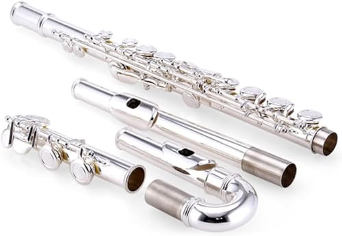 LABLADUO Flöjt, flöjter professionellt musikinstrument 16 hål dubbelflöjt huvud flöjt silverpläterad mässing musikinstrument nybörjare flöjt med väska