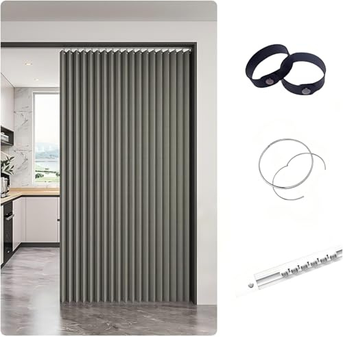 YSZBD Cortina plegable para puerta de puerta, cortina de protección contra el ruido, cortina de puerta sin agujeros, cortina de armario para deslizar, cortina de puerta con protección contra el frío