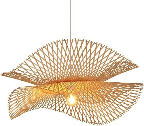 Boho -stil pendellampor ihålig korglampa skugga geometrisk bur handgjorda vävda ljuskronor stora rotting korg takbelysningslampor, matsal