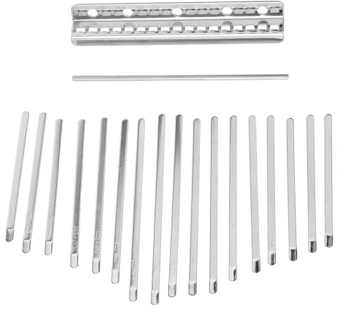 HOMSFOU Clés de Piano à Pouces Kalimba 17 Touches en Acier Manganèse Échelle Estampée, Kit de Remplacement pour Mini Kalimba Instrument à Doigts, Accessoire pour Apprentissage Musical