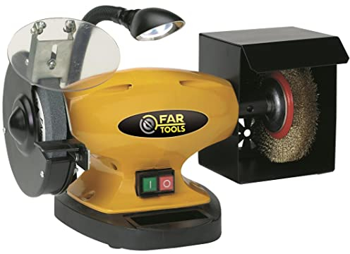 Fartools 110255 Touret à meuler 450 W Diamètre 150 mm Diamètre 2 150 Jaune