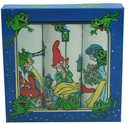 Betz 3 Stück Kindertaschentücher in der Geschenkbox ca. 25x25 cm 100% Baumwolle Märchen Motive Design 3 Farbe: blau